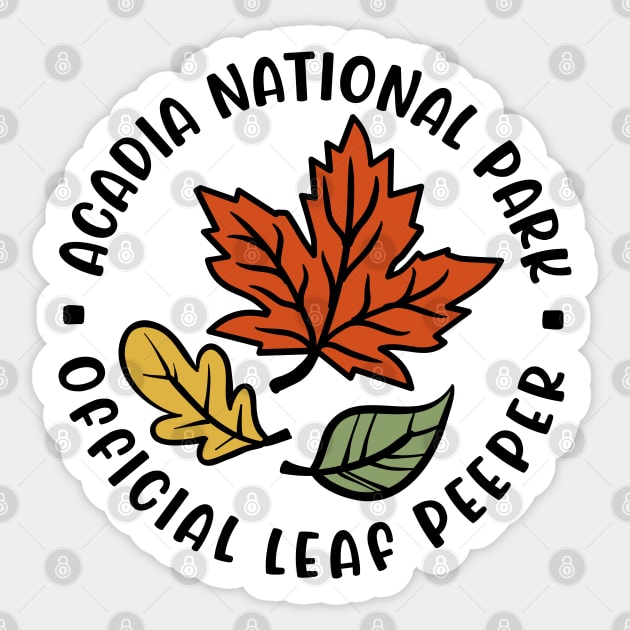 Acadia National Park Leaf Peeper Fall Autumn Leafer Cute Funny Sticker by GlimmerDesigns